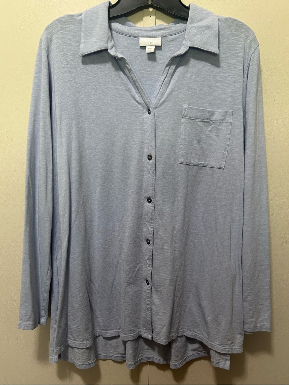 J. Jill Light Blue Women’s Long-Sleeve Soft Button Shirt